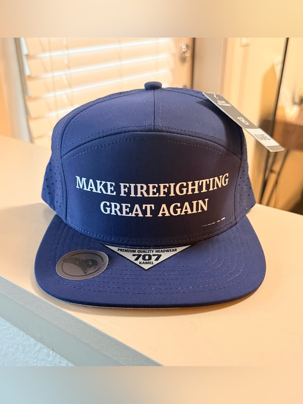 ‘Make Firefighting Great Again’ Navy Men's Snapback Hat
